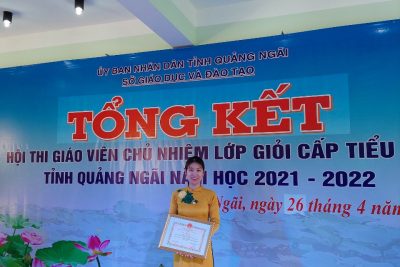 Cô giáo: Nguyễn Thị Như Quỳnh – Giáo viên trường Tiểu học Phổ An đã đạt giải KK trong Hội thi GVCN giỏi cấp tỉnh, năm học 2022-2023
